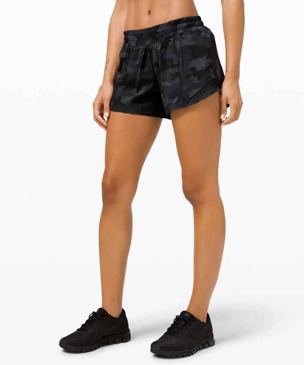 Lululemon Hotty Hot Short Camo 2 Tall Cut Liner Shorts Flowy Pull On Gym Workout